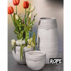 385478 Кашпо Kübel Rope soft grey d14; h12cm св. серый (ш/к 3591)