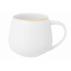Кружка 450 мл 13*10*8,5 см "Белая с золотом" бочонок, NEW BONE CHINA