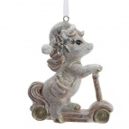 Фигурка декоративная подвесная "Лошадка на самокате", L7,5 W3 H9 см