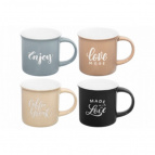 Набор 4 кружек 200 мл 11*7,8*7,5 см "Настроение", NEW BONE CHINA