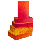 Набор прямоугольных коробок 5 в 1 "Переливы" (30*20*8 cм - 22*12*4 см) ПП-3111