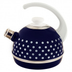 Чайник эмал 3,5л конс/руч синий мал бел горохи