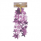 Украшение новогоднее "Звезды" (шампань), D5,6см L 1.8м