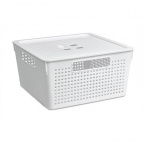 Коробка для хранения квадратная "Лофт" с крышкой 11л 294х294х151 (белый)