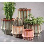 594535 Кашпо керам. Kübel TORTINI d13,5 h11 см зеленый (ш/к 0434)