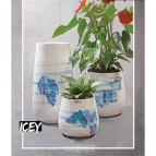 850432 Кашпо керам. Kübel Icey d22 h21 см белый океан (ш/к 9685)