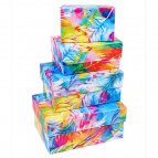 Наборы прямоугольных коробок 4 в 1 Акварель (30 x 20 x 8-24 x 14 x 5см) ПП-3548