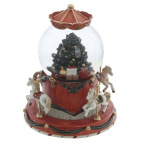 Фигурка декоративная в стекл шаре "Карусель" (движ, 3хААА, н/п), L12 W12 H18,5 см