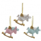 Фигурка декоративная подвесная "Лошадка", L6 W2 H5 см, 3в.