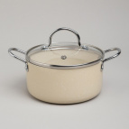 КАСТРЮЛЯ AGNESS С АНТИП. ПОКР.  И СТЕКЛ. КРЫШКОЙ 1350 МЛ, 16*8 СМ