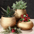 397332 Миска керам. Nugget gold d22 h11 см золото (ш/к 7866)