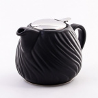 60447 Заварочный чайник 950 мл керамика, черно серебристый