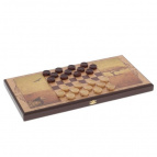 Игра настольная 2 в 1 ( шашки, нарды) "Лев", L50 W25 H3 см