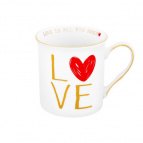 Кружка 310 мл 12*8,5*9 см "LOVE" NEW BONE CHINA