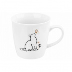 Кружка 340 мл 12,5*9*9,2 см "Кот и Бабочка" NEW BONE CHINA