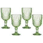 НАБОР БОКАЛОВ ДЛЯ ВИНА "SUNDAY" GREEN 4 ШТ/280 МЛ