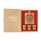 Набор из 4-х предм: фляжка, 3 стопки, 200 мл, L16,5 W22 H4,5 см