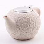 60416 Заварочный чайник 850 мл керамика, бежево-серебристый