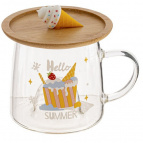 Кружка с крышкой 320 мл, L7 W7 H8 см