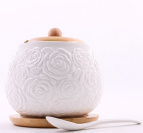 60315 Сахарница на подставке 600 мл фарфор/бамбук LR (х36)