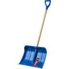 ЗУБР АЛЯСКА снеговая лопата 490 мм, пластиковая, с алюминиевой планкой, деревянный черенок, V-ручка (39923)