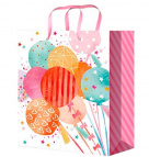 Пакет подарочный с глянцевой ламин. 26,4x32,7x8 см(L) Яркие праздничные шары, 128 г ППК-4480 Optima