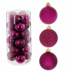 Украшение новогоднее "Шар", набор из 12-ти шт,  L6 W6 H7,5 см Полимерный материал