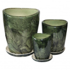 К-т керам. из 3-х Агат зеленый (24х22, 18х11, 14х10,5) см.