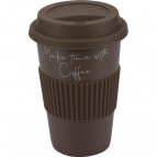 83-004 Кружка с силиконовой крышкой и манжетой 370мл, Linea di PORCELLANA