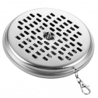 Подставка для спирали от комаров с карабином "Перфорация". Размер: диаметр 14,5 см, высота 2,5 см.