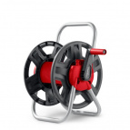 GRINDA катушка для шлангов 45м x 1/2″ и 15м х 3/4″, стальные опоры, пластиковый барабан (8-428405)