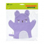 Мочалка-варежка "Зайчик" для нежной и чувствительной кожи, 23х21см, soft, для бани и сауны "Банные штучки"/ 24