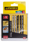 Набор STAYER "PROFI" Пилки "МАСТЕР №3" для эл/лобзика, по дереву, мет. и пластику, EU-хвост.,10шт