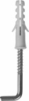 Дюбель распорный полипропиленовый, тип "ЕВРО", в комплекте с шурупом-крюком, 6 х 30 / 4 х 45 мм, 200 шт, ЗУБР Мастер 30675-06-30