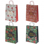 Пакет подарочный (бумага 210г/м2, блок 12шт), L26 W12 H32 см, 4в.