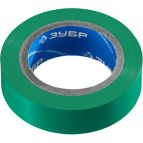 ЗУБР изолента ПВХ ЭЛЕКТРИК-10, 15 мм х 10 м, 6 000 В, зеленая, не поддерживает горение (1233-4)