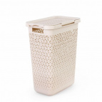 Корзина д/белья "Элемент" 30л узкая (бежевый)