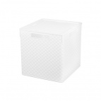 Коробка для хранения квадратная "Береста" 29,4*29,4*30,1 см 23 л с крышкой, высота без крышки 30 см, размер дна 26,5*26,5 см (белая) (модель 6823106)