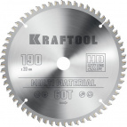 KRAFTOOL Multi Material, 190 х 20 мм, 60Т, пильный диск по алюминию (36953-190-20)