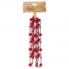 Украшение новогоднее "Бусы" (красный) , D14мм, L2,7м