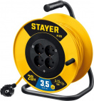 силовой удлинитель на катушке , 3 x 1.5 мм2, 20 м, 3500 Вт, ПВС, STAYER M-315,(55078-20)