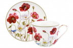 Чайн. пара 2 пр. 500 мл 14*11*8,5 см "Маки" NEW BONE CHINA