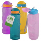 Бутылка для воды и других напитков с трубочкой "На стиле". Объем 500 мл.. 4цв NEW