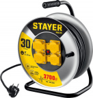 силовой удлинитель на стальной катушке  STAYER PRO-315, КГ, 3 x 1.5 мм2, 30 м, 3700 Вт, IP44, STAYER PRO-315, КГ (55077-30)