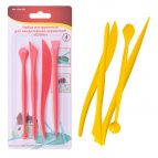 Набор инструментов для кондитерских украшений «Стеки». 4 шт. 3цв.