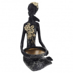 Фигурка декоративная "Африканка" с подставкой д/мелочей, L13 W13,5 H34 см