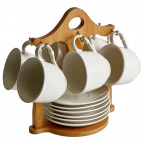 AK5-0002 Чайный набор 12 предметов (180 мл) на бамбуковой подставке (8)