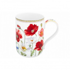 Кружка 400 мл 11,5*7,5*10,5 cм "Маки" NEW BONE CHINA