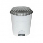 Ведро для мусора с педалью 32л (бел/свет.сер.метал)