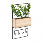 QWERTY  Подвесная полка-вешалка с кашпо, черная, 16,5*5*29 см / 12